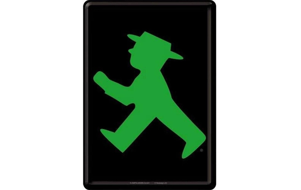 Nostalgic Art Carte postale Ampelmann Noir/Vert