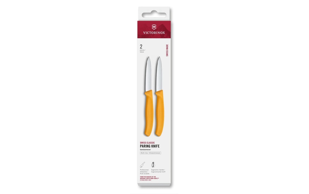 Victorinox Jeux de couteaux Swiss Classic, 8 cm, jaune, 2 pièces