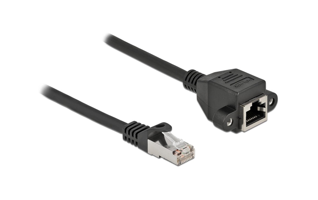 Delock Câble patch Câble d'extension Cat 6A, S/FTP, 1 m, Noir