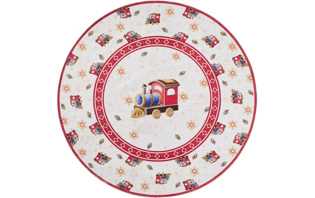 Villeroy & Boch Tapis de Noël Christmas Train 160 cm, rouge