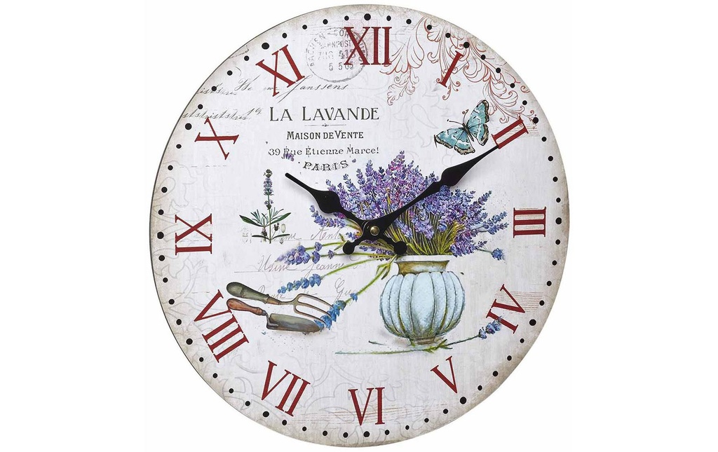 TFA Dostmann Horloge murale Vintage La Lavande Ø 33.7 cm, Multicolore