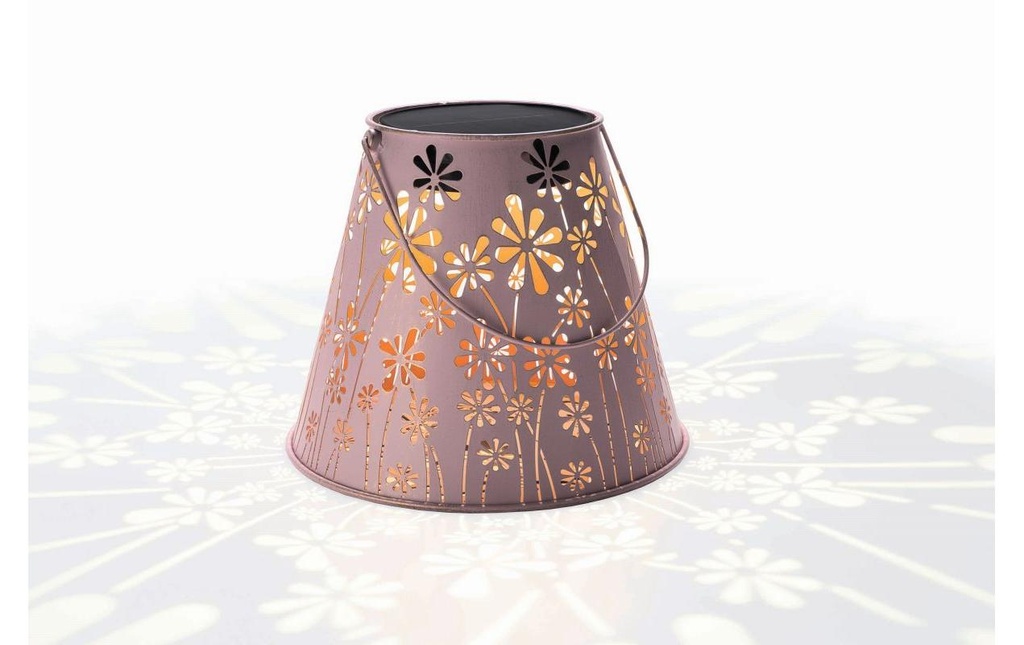 STT Lanterne Solar Antic Daisy, Ø 26 x 21 cm, rose sombre
