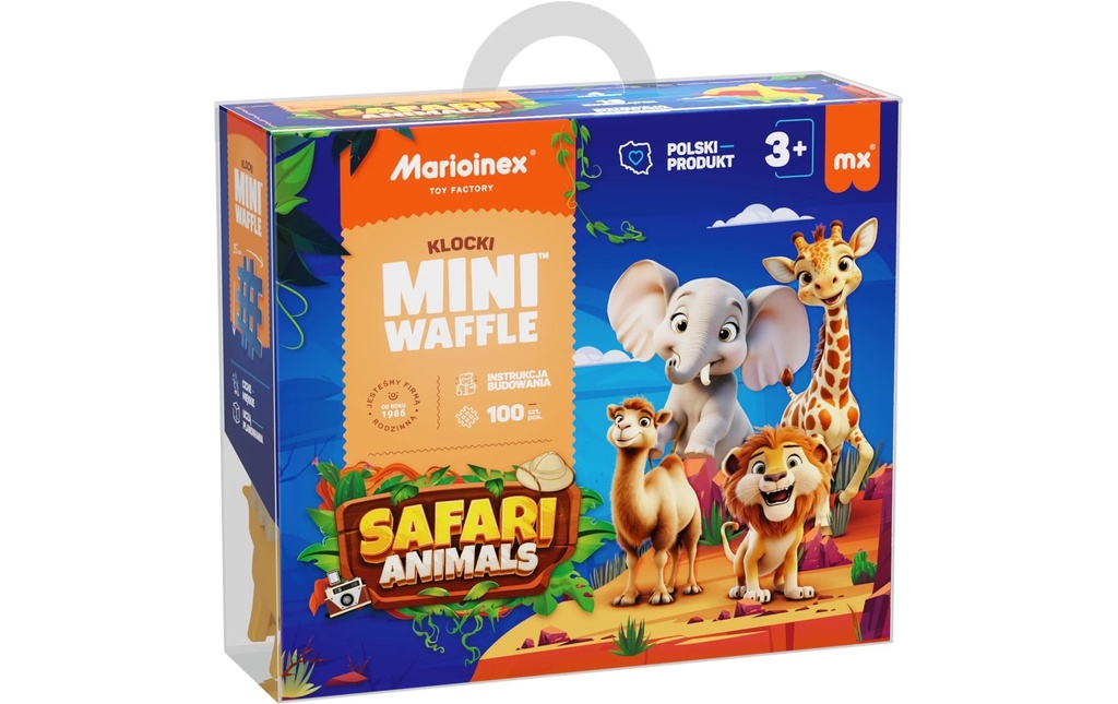 Max Bersinger Modules de construction Marioinex Mini Waffle Animal Safari - 100 pièces