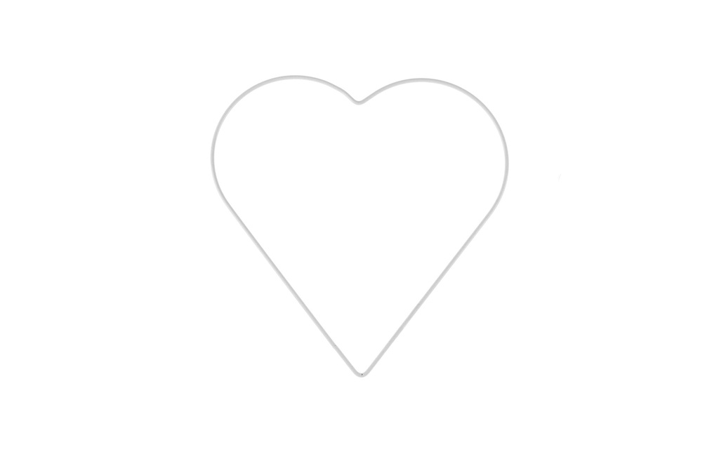 Glorex Cœur en métal 20 cm, 1 Pièce/s, Blanc