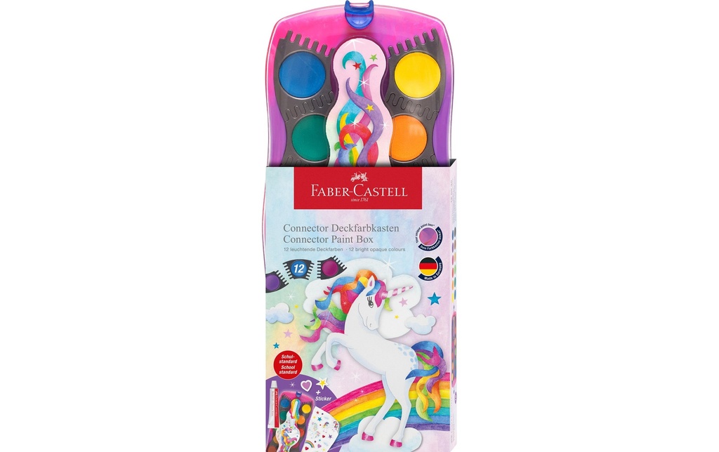 Faber-Castell Peinture à l’eau Connecteur Licorne, blanc de couverture inclus