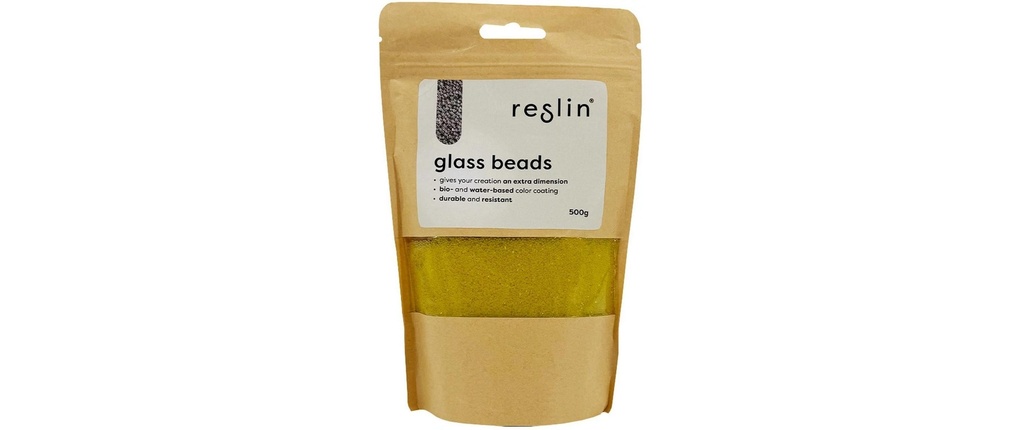 Reslin Perles de verre 500 g Jaune banane