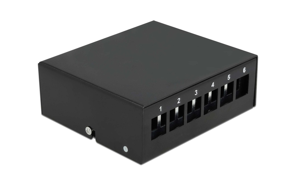 Delock Boîtier Panneau de distribution Keystone 6 ports noire