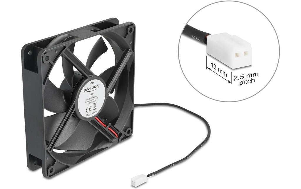 Delock Ventilateur PC 5 V DC, 120 x 120 x 25 mm