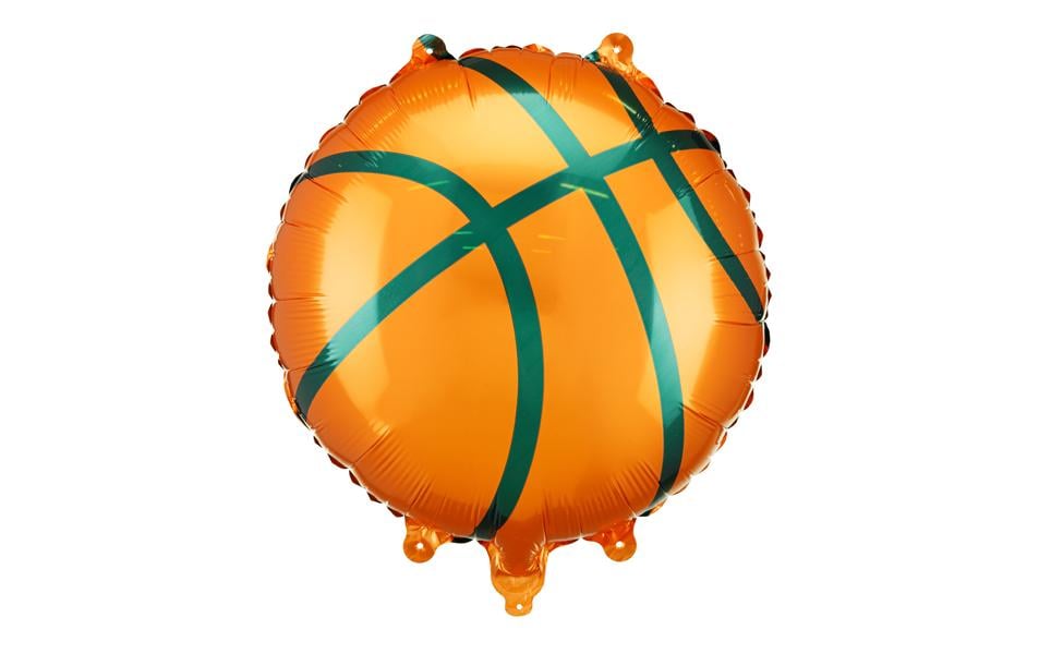 Partydeco Ballon en aluminium Basket-ball, Marron, 35 x 35 cm, 1 pièce