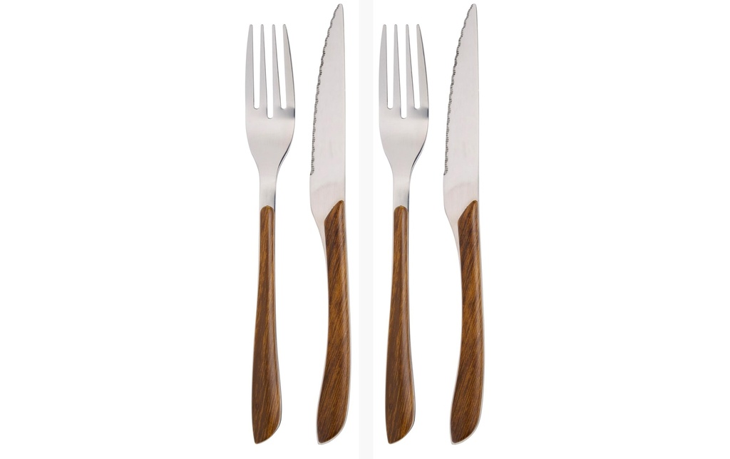 Schou Kits de couverts 4 pièces, brun