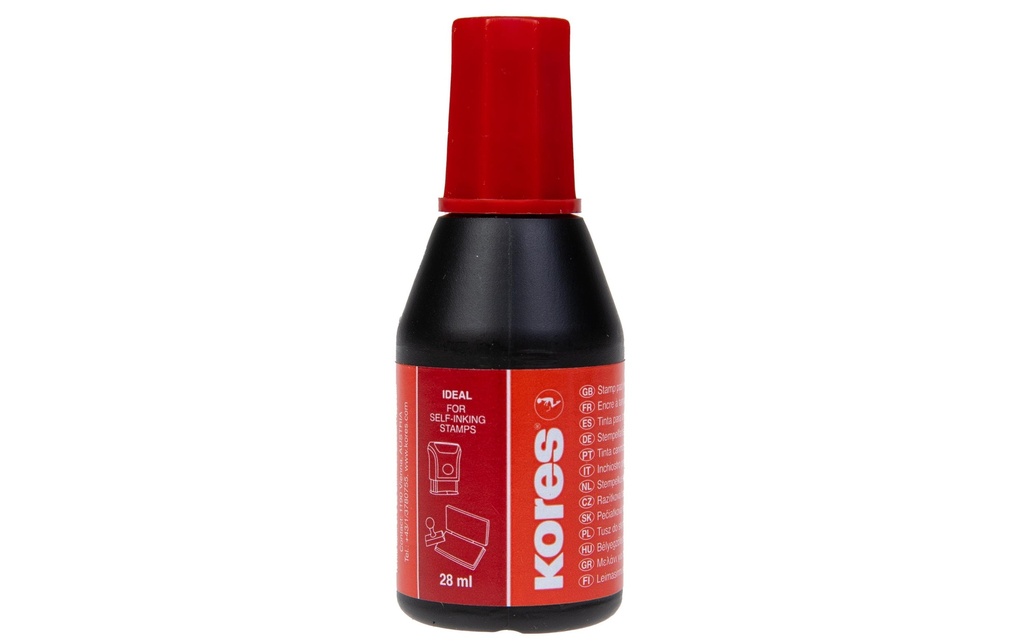 Kores Encre pour tampon 28 ml, Rouge