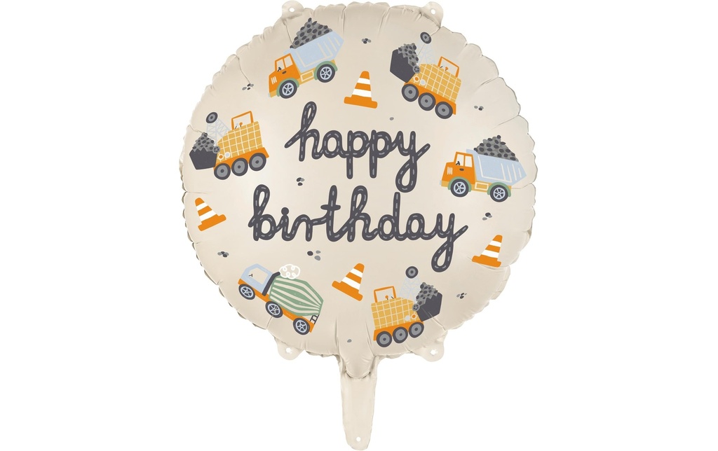 Partydeco Ballon en aluminium Véhicules de chantier 45 cm, Multicolore