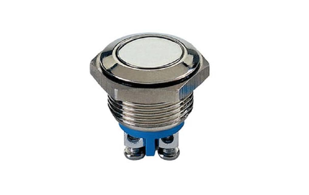 Velleman Bouton-poussoir en acier inoxydable 19 mm, plat 48 V DC / 2 A