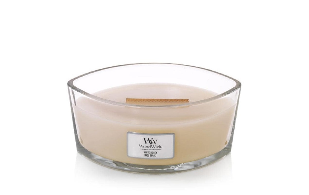Woodwick Bougie parfumée White Honey Ellipse