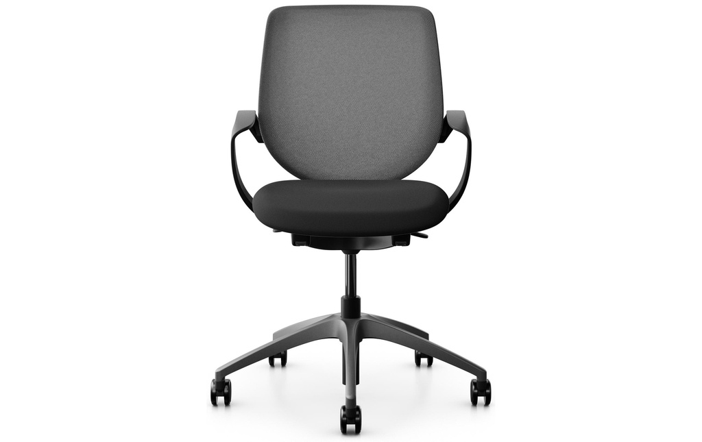 Giroflex Chaise de bureau 313 avec dossier résille et accoudoirs, gris foncé