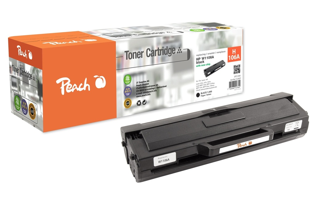 Peach Toner HP No. 106A (W1106A) noir