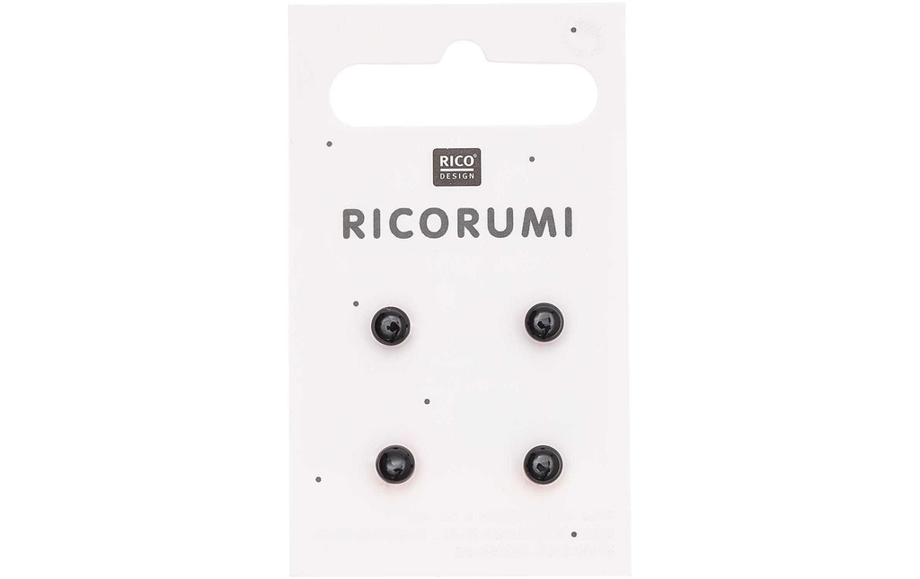 Rico Design Yeux en bouton Brun-noir 8.5 mm 4 Pièce/s