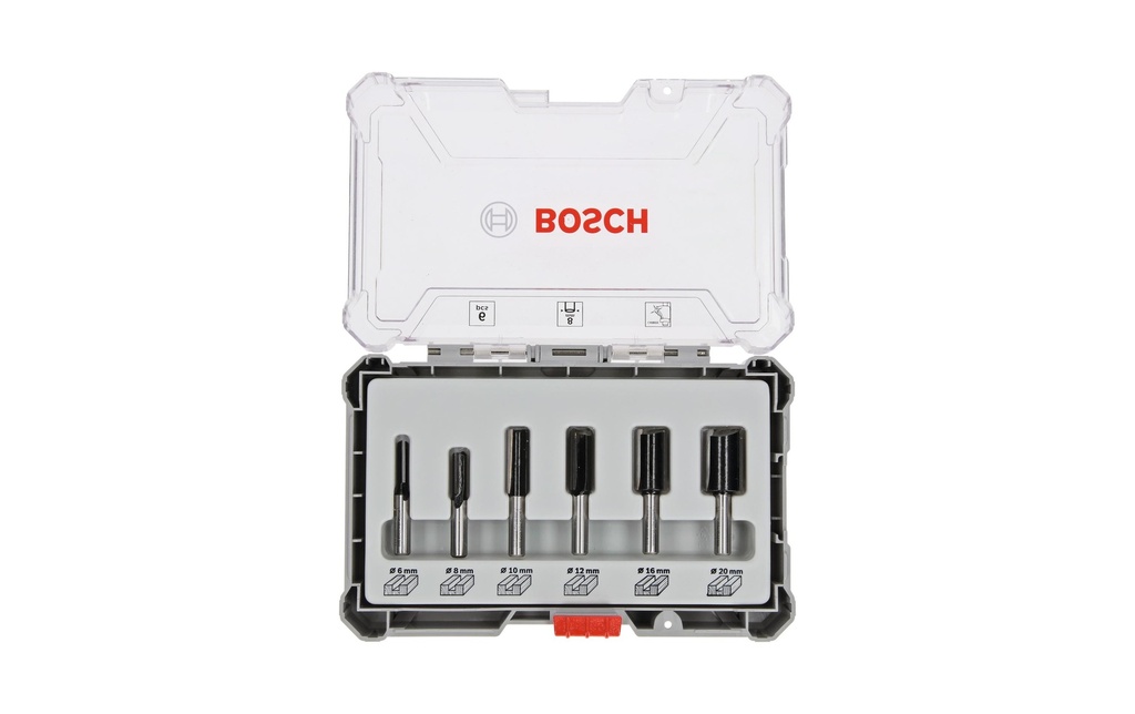 Bosch Professional Fraise à rainurer Set tige 8 mm, 6 pièces