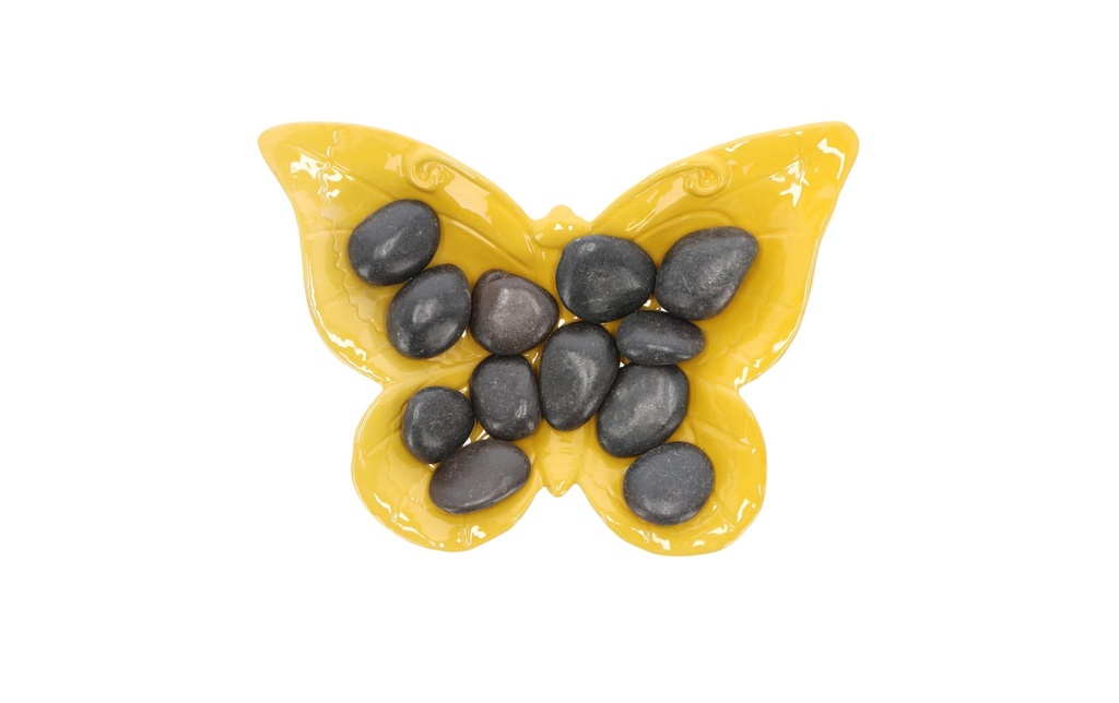 Esschert Design Abreuvoir papillon avec des pierres
