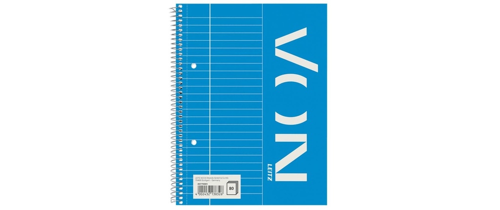 VON Bloc-notes A5 ligné, 80 feuilles, bleu, 5 pièces