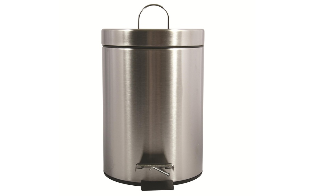 MSV Poubelle à pédale 3 l, Argent mat