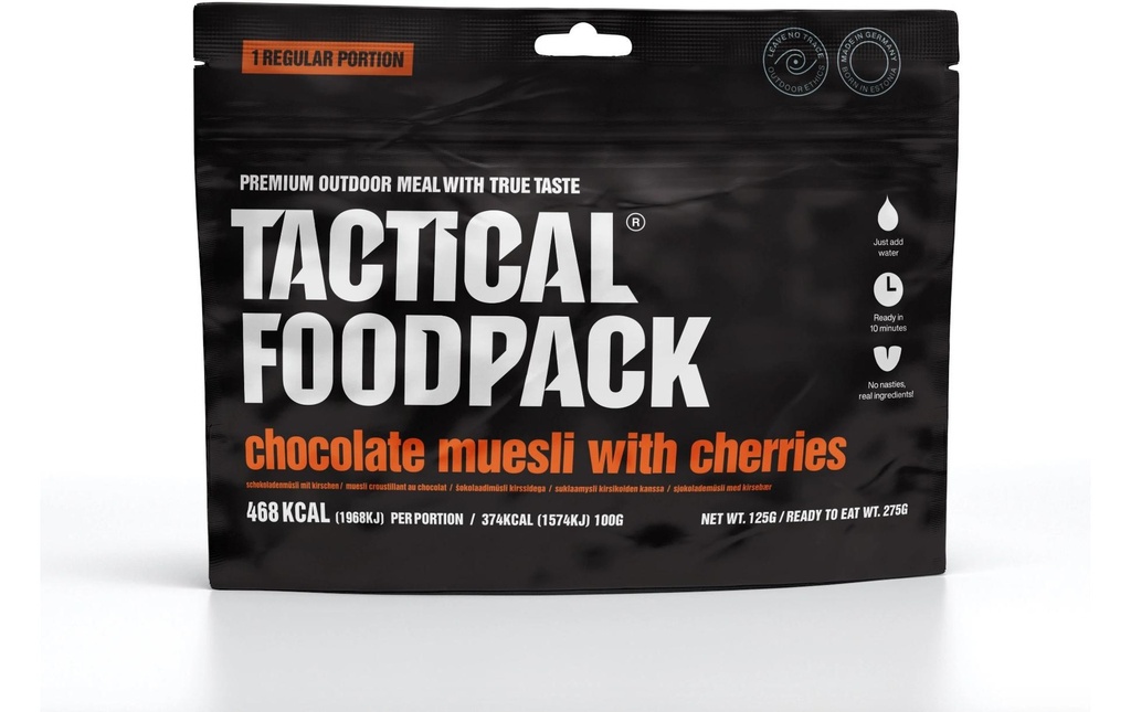 Tactical Foodpack Petit déjeuner Muesli au chocolat avec des cerises