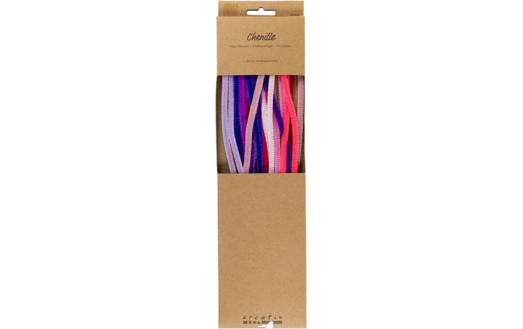 Creativ Company Fil-chenille 25 pièces, mélange de lilas