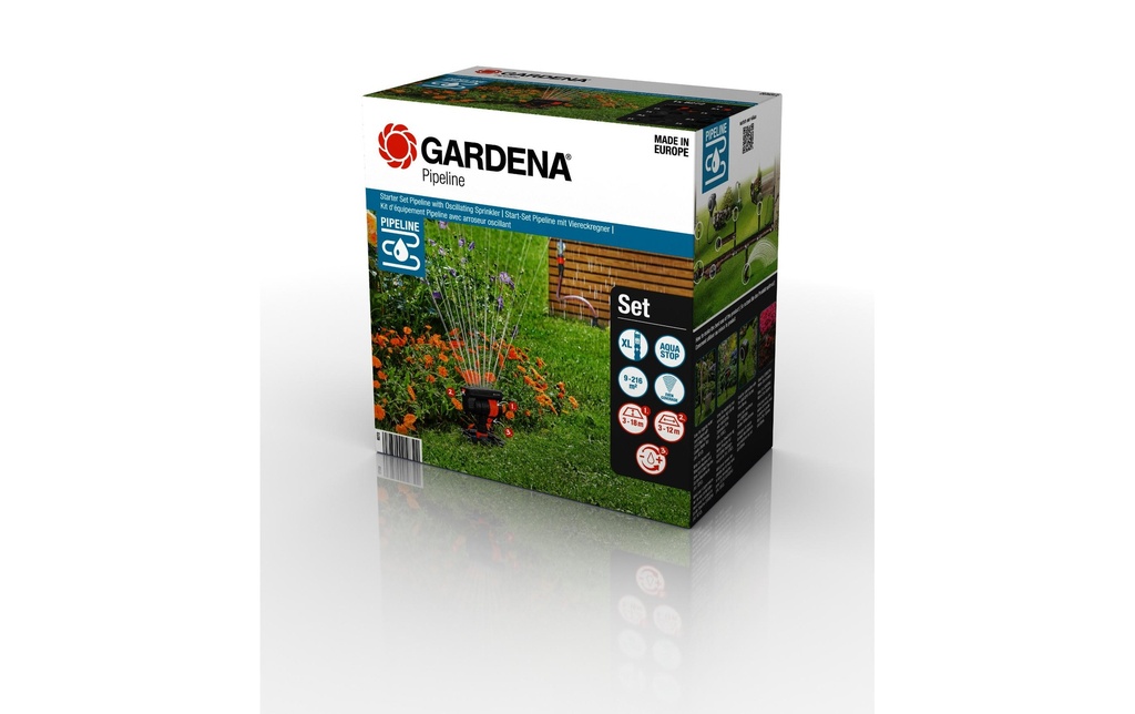 GARDENA Systèmes d’asperseur Kit de démarrage Pipeline, Arroseur carré