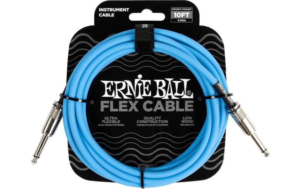 Ernie Ball Câbles d’instruments Flex 6412 – 3.05 m, Bleu
