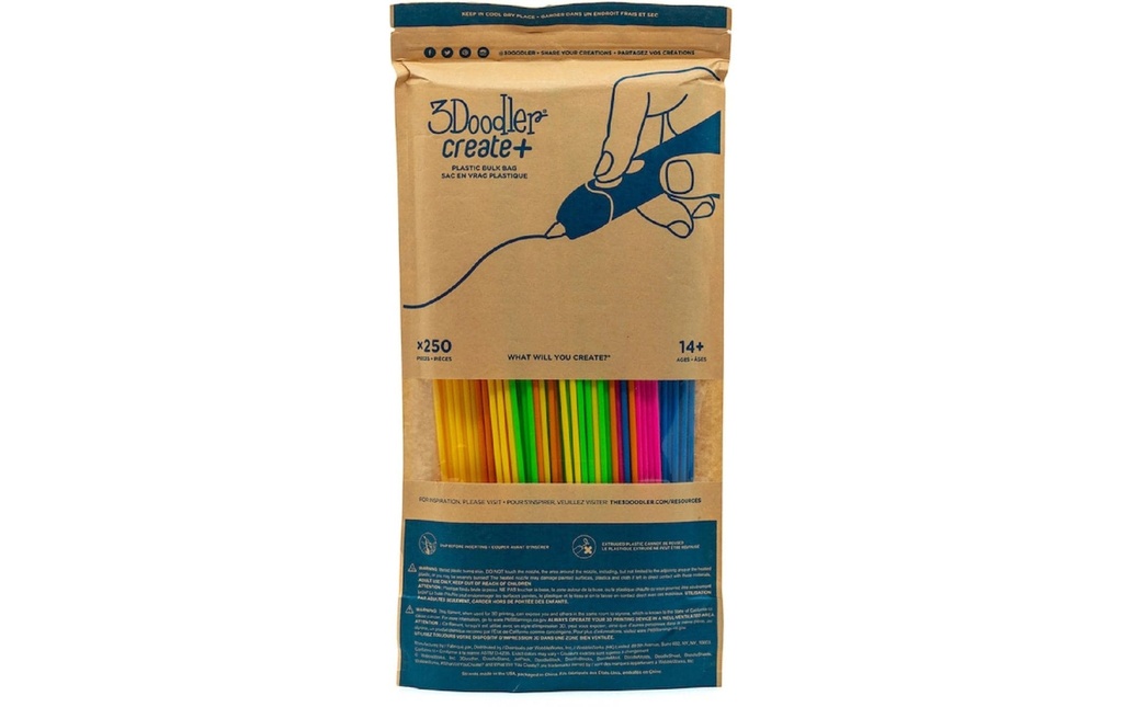 3Doodler Filament de stylo 3D Start+ Neon Glow 250 pièces