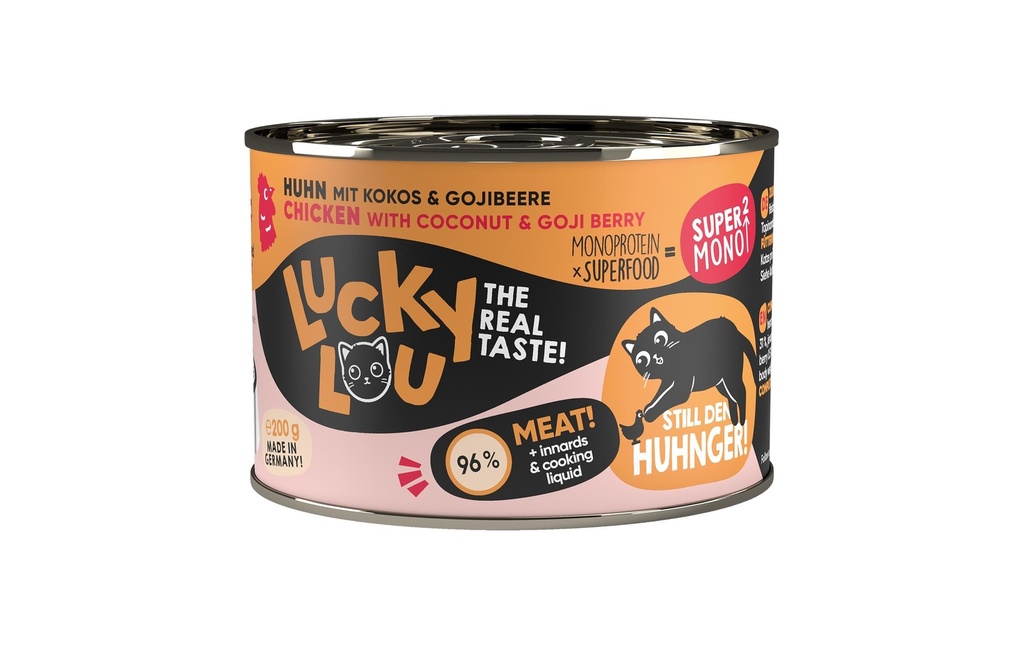 Lucky Lou Alimentation humide Poulet SuperMono, 200 g