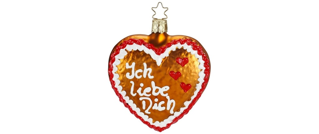 Inge Glas Manufaktur Boule de Noël Cœur en pain d'épices Multicolore