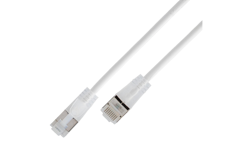 SLIM Câble patch slim RJ-45 - RJ-45, Cat 6A, U/UTP, 0.2 m, Blanc