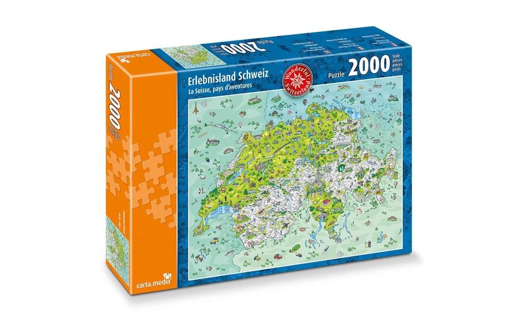 Carta.Media Puzzle La Suisse, pays d'aventure 2000 pièces