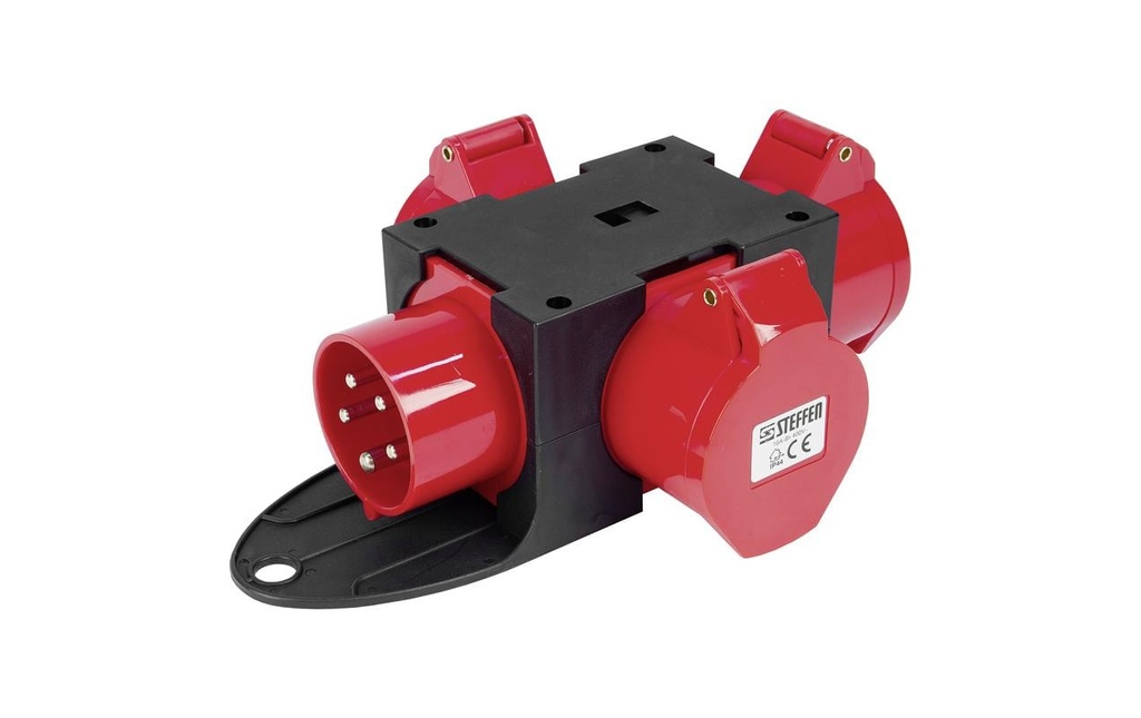 STEFFEN Répartiteur CEE16/5 16 A 400 V noir rouge
