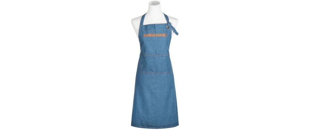 pad Tablier de cuisine Denim Je ne dois rien orange, 80 x 70 cm
