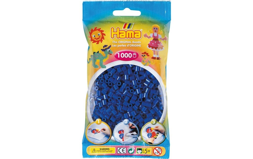 Hama Perles à repasser midi 1000 pcs. Bleu