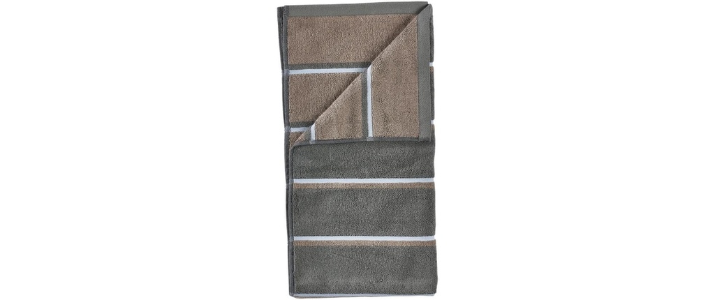 Zone Denmark Serviette de douche 70 x 140 cm vert olive/taupe/bleu brouillard