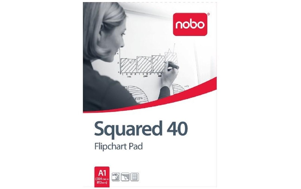 Nobo Tableau à feuilles Bloc 40 feuilles, quadrillé, 58 x 81 cm Blanc 1 Pièce/s