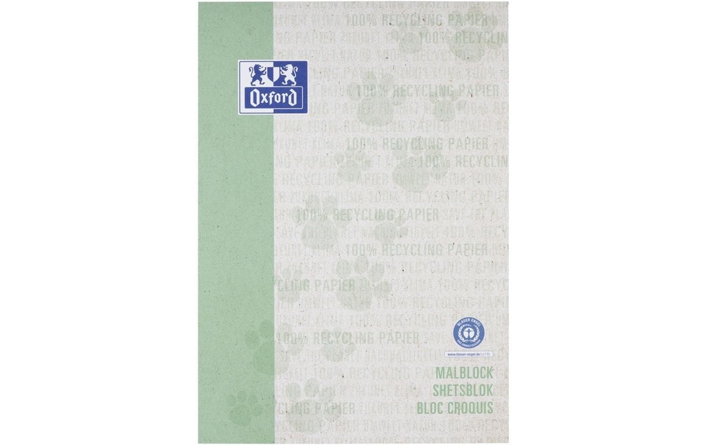 Oxford Bloc-notes Bloc à dessin A4, vierge, vert foncé