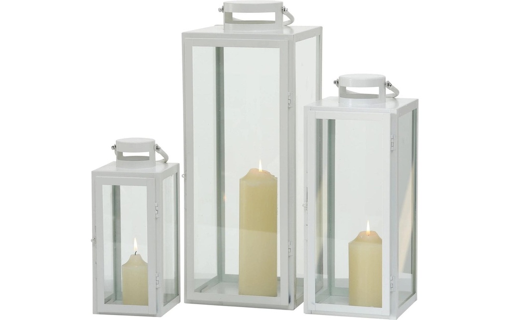 Boltze Lanterne Arana 3 pièces, Transparent/Blanc