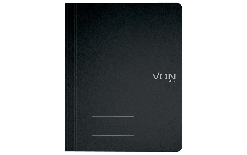 VON Classeur à levier avec mécanisme d'agrafage, Noir,  10 pièces
