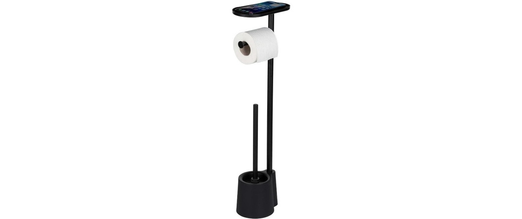 Wenko Albella plastique acier inoxydable laqué mat, noir