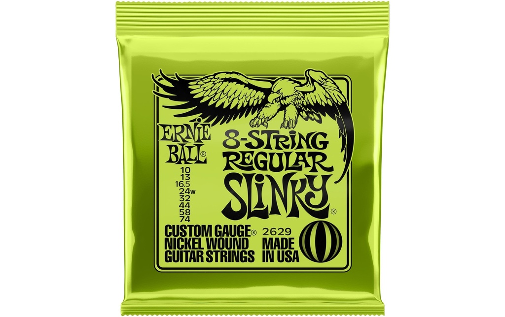 Ernie Ball Cordes de guitare 2629 8-String Regular Slinky – 10-74