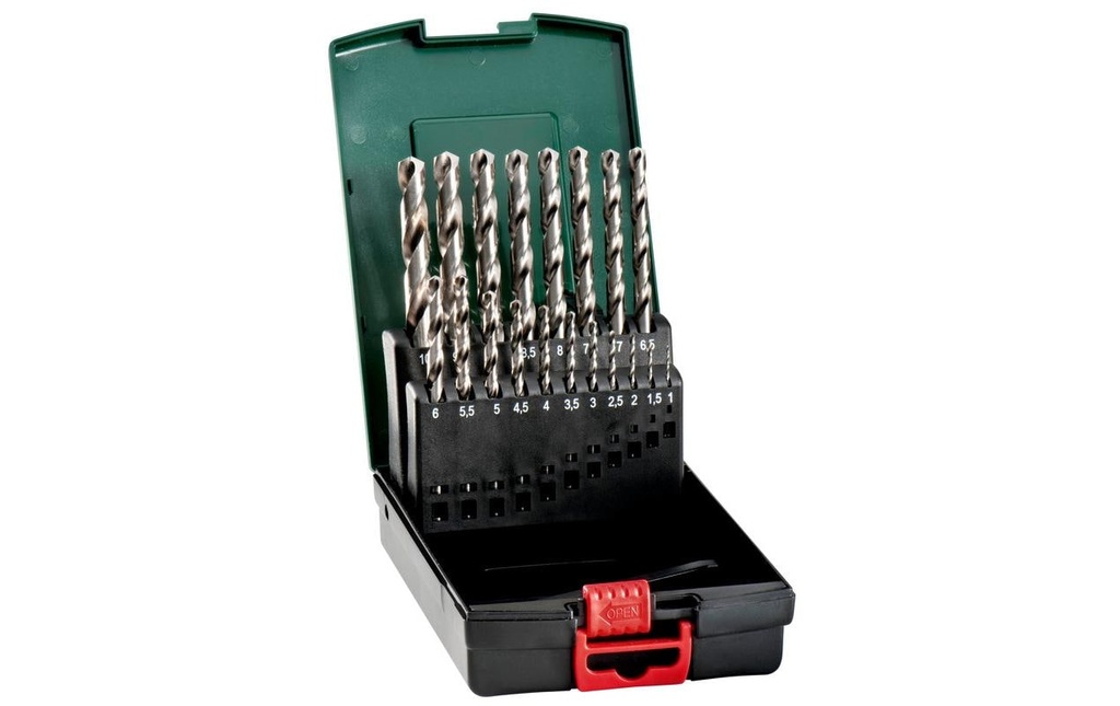 Metabo Kits de forets à métaux HSS-G, 19 pièces