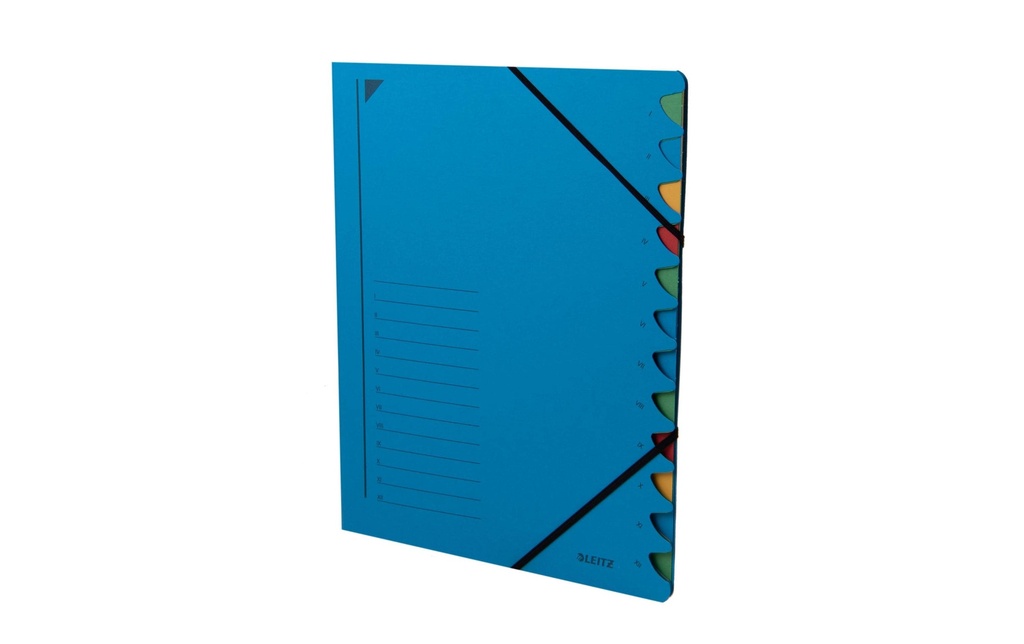 Leitz Classeur à compartiments Bleu, 12 compartiments