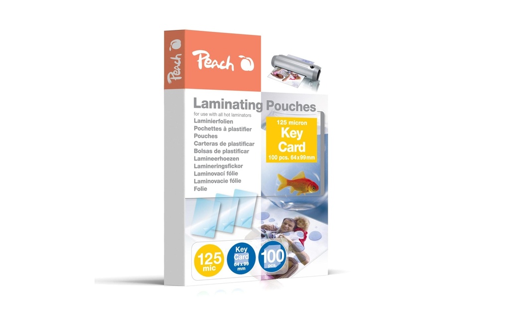 Peach Film laminé 6.4 x 9.9 cm, 125 µm, 100 pièces, brillant