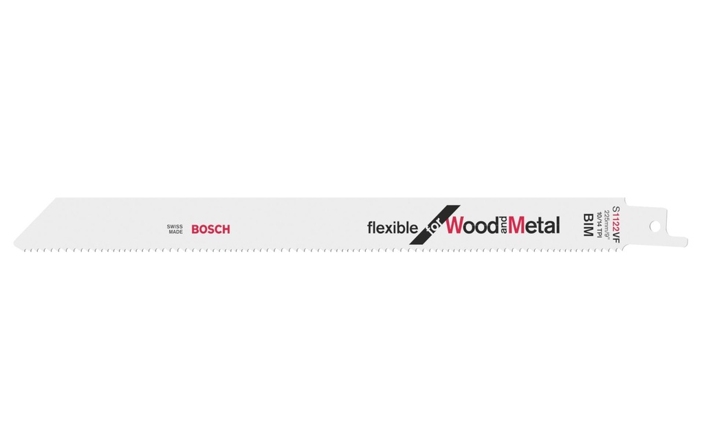 Bosch Professional Lame de scie sabre S 1122 VF Flexible Wood and Metal, 5 pièces