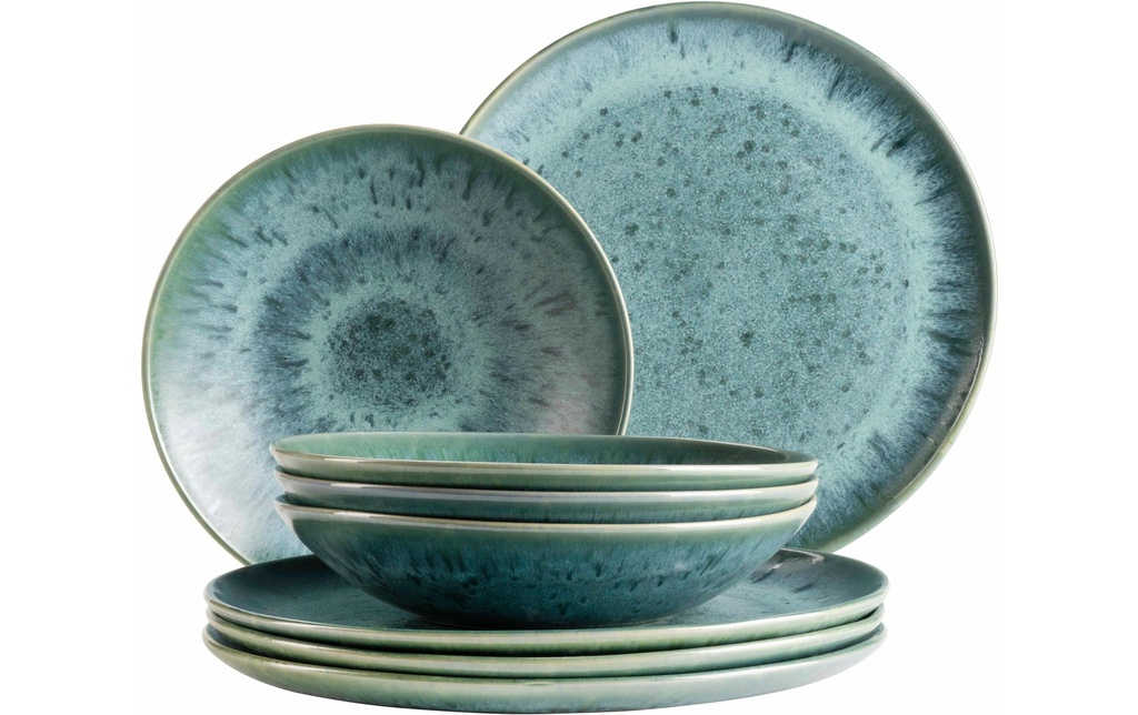 Mäser Set d’assiettes Carellia 8 pièces, bleu