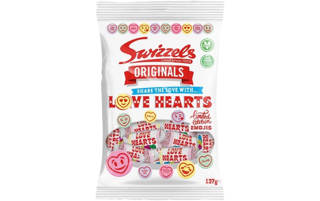 Swizzels Bonbons et gélifiés Love Hearts Mini Rolls 127 g